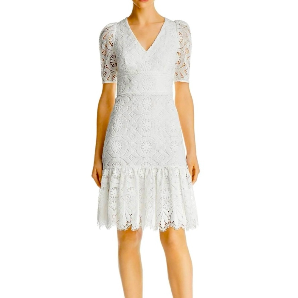 Shoshanna Ines Lace Dress in Ivory